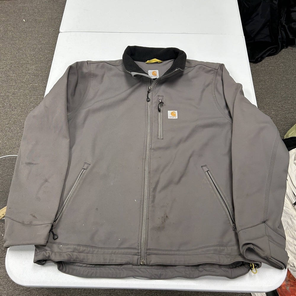 Carhartt Crowley Softshell Jacket Mens XL Gray Wind Fighter Water Repellent